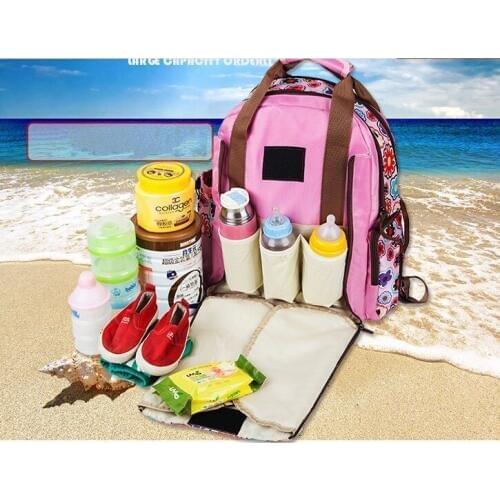 Discount! ashion baby diaper bags baby nappies bags multifunctional mummy bag nappy Changing bag