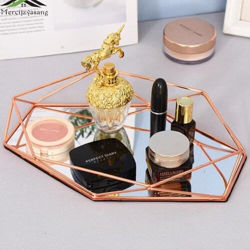 Glass Storage Tray Cosmetic Tray Lipstick Nail Polish Jewelry Display Stand Makeup Brush Storage Makeup Organizer LPZ018