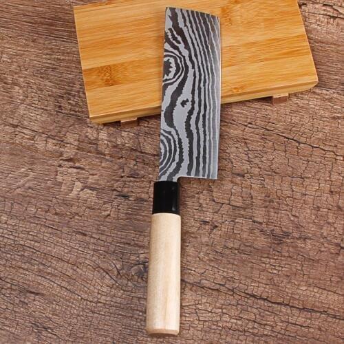 Pattern Stainless Steel Sharp Home Little Lady Kitchen Cut Meat Vegetable Knife Slice Fish Knife Japanese Style Cooking Cleaver