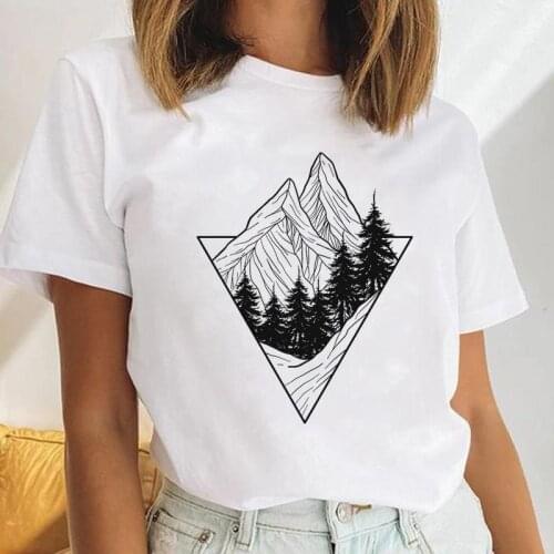 Women Travel Holiday Mountain Ladies 90s Watercolor Casual Female Clothes Tops Print Ladies Tees Tshirt Cartoon Graphic T-Shirt
