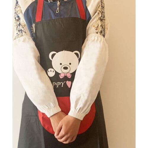 1Pair Househeld Cleaning Oversleeve Wholesale White Blue Cotton Work Sleeves Home Kitchen Baking Cake Restaurant Arm Sleeves