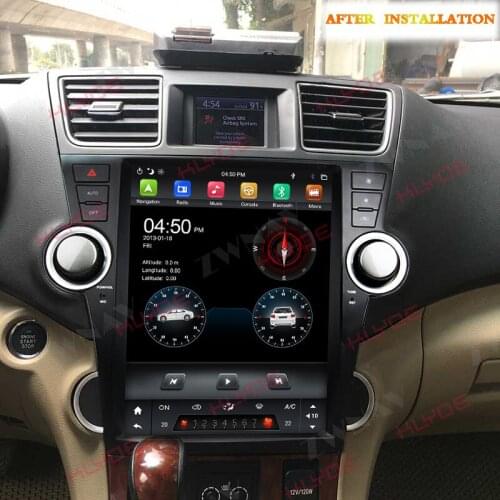 12.1''Tesla screen Android 9PX6 Built-in CARPLAY Car multimedia Radio For Toyota Highlander 2007-2013 GPS Navigation Head unit