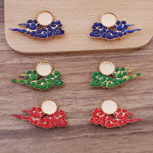 20 Pieces/Lot 37*21mm Metal Cloud Pendant Base Bridal Hair Accessories Step Shake Materials Diy Jewelry Findings