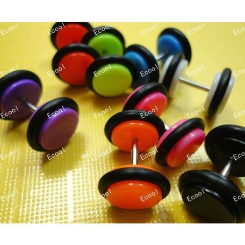300pcs wholesale lots jewelry nice Fake Cheater Ear Plug Expander Pierce Tunnel fashion Resin Earrings free shipping RL313