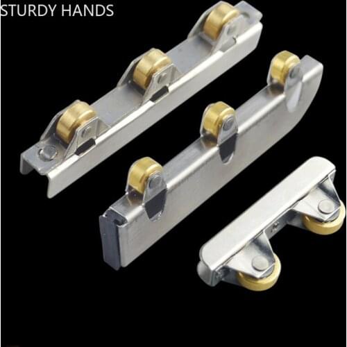 4 Pcs Stainless Steel Door Window Silent Pulley Cupboard Slot Wheel Sliding Door Fittings Glass Door Track Rollers Home Hardware