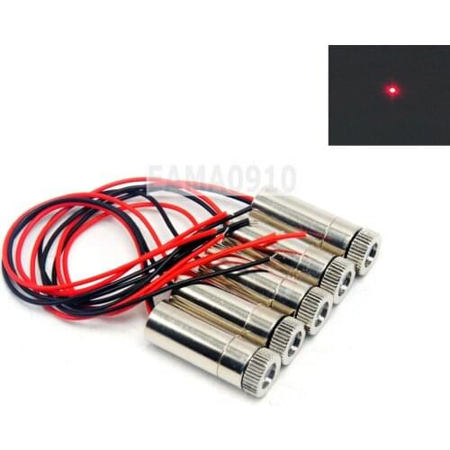 5pcs Dot Focusable 650nm 30mW 3-5V Red Laser Diode Module 12x35mm w/ Driver in