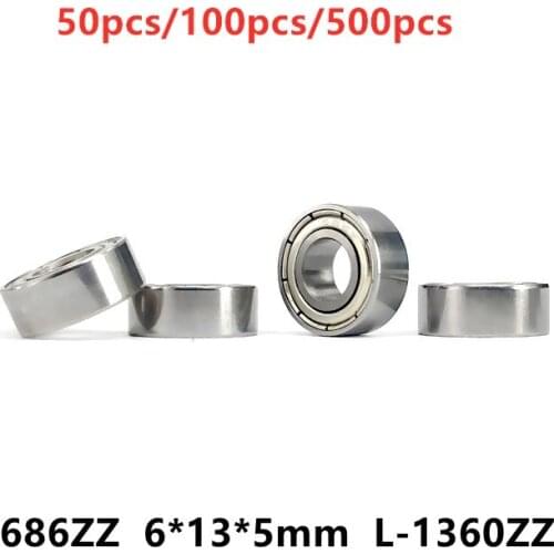 500pcs/lot 686ZZ miniature ball bearings 686 686-2Z 6*13*5 L-1360ZZ deep groove ball bearing 6x13x5mm