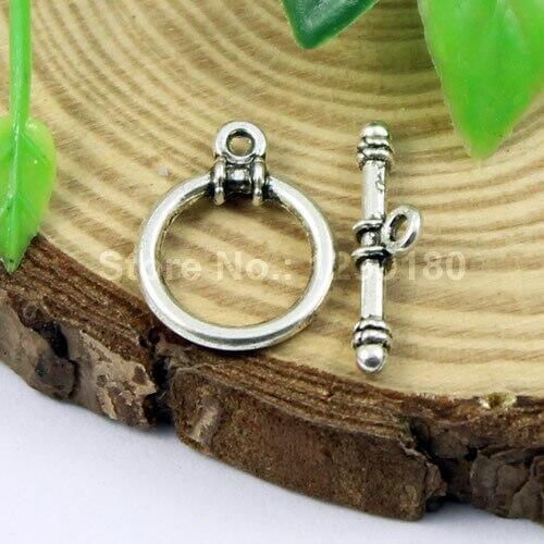 50sets/lot Antique Silver Fold Over Lobster Clasp For Necklace Bracelet Chain DIY Jewelry Accessory Parts 17mm Hole:19mm K01045