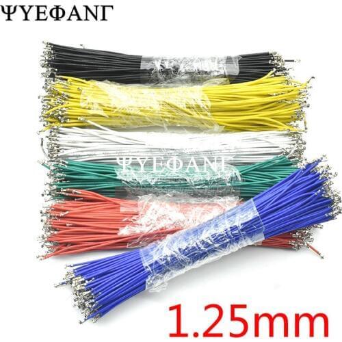 50pcs/lot 1P 1.25mm Cable Jumper Wire Female to Female Double Head Spring Electronic Wire JST Line 20cm