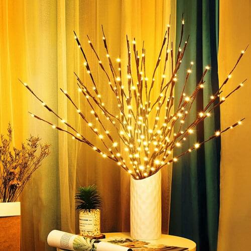 20 Bulbs LED Willow Branch Lamp Battery Powered Decorative Light Tall Vase Filler Willow Twig Lighted Branch For Home Decoration