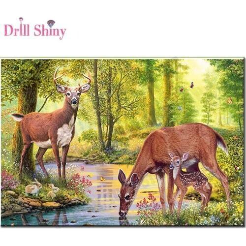 5D DIY Diamond Embroidery Animals"Deer"3D Diamond Painting Full Square Diamond Mosaic full kit Sale Cross Stitch Wall Stickers