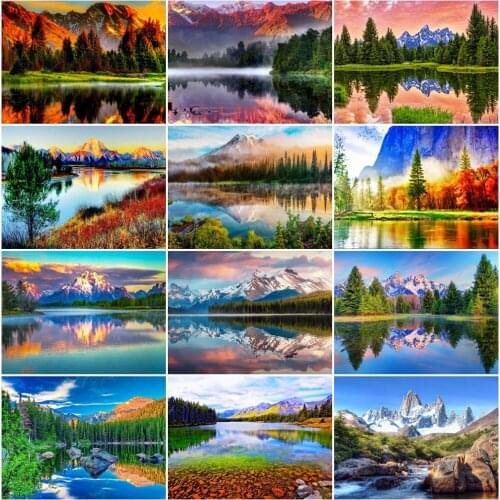 Diamond Painting Full Square/Round Landscape Mountain Pictures of Rhinestones Diamond Embroidery Sale Lake Cross Stitch Art