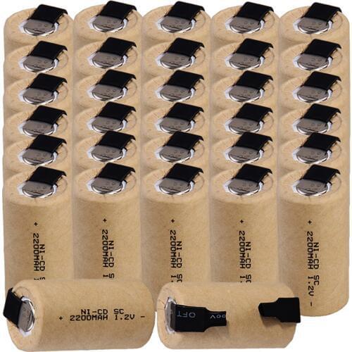 Lowest price 32 piece SC battery 1.2v batteries rechargeable 2200mAh nicd battery for power tools akkumulator