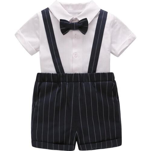 Vlinder Baby Boy Clothes Baby Outfits Newborn Clothes Toddler Boy Clothing Short Sleeves T-Shirt Suspender Pants 2pcs Sets 6m-4T