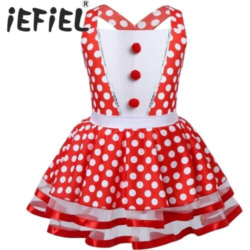 Kids Girls Ballet Costume Skirted Leotards Tutu Gymnastics Skirt Red Dress for Little Girls Ballerina Stage Performance Dress