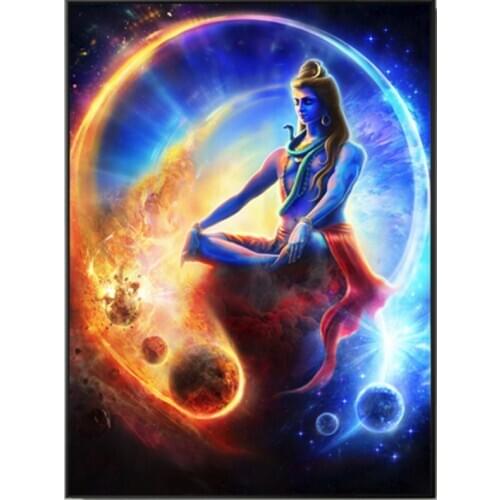 Diy Diamond Painting Portrait Cross Stitch Religious Buddha Indian Shiva Lord 5D Full Stones Diamond Embroidery StickersZP-4181