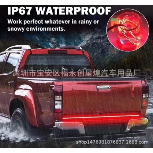 Pickup truck lights 60 inches three rows of three colors Car pickup truck tail lights turn streamer highlight brake 1.5 meters