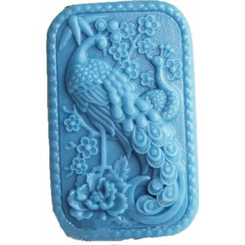 Peacock Flowers Mould S440 Craft Art Silicone 3D Soap Mold Craft Molds DIY Handmade Candle Molds
