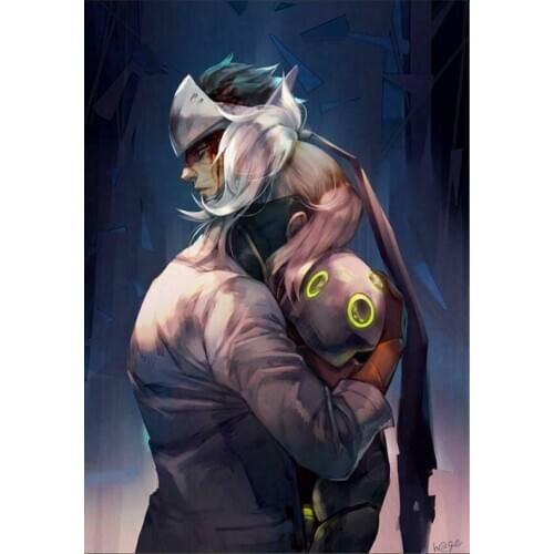 Hot Japan Anime Game Overwatch Genji Art Film Print Silk Poster Home Wall Decor 24x36inch