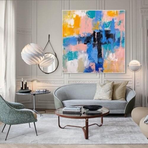 Art July Abstract hand-painted oil painting living room bedroom dining room decorative painting color mural