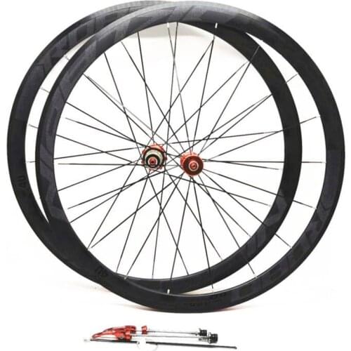 PASAK 700C Wheelset C6.0 Aluminum Alloy Road Bicycle 40MM Rim Sealed Bearings V Brake Wheels Round Spokes Racing Wheel Set