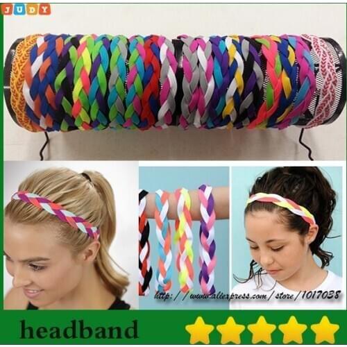 Baseball softball sports headbands set elastic nylon for girls braided mini non slip hairbands stay in place keep your focused