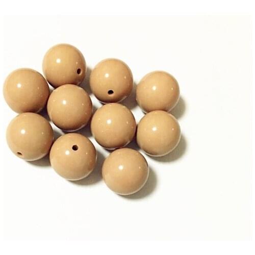 20MM 105pcs/lot sand color Chunky Acrylic Solid Beads , Chunky Beads for Necklace making
