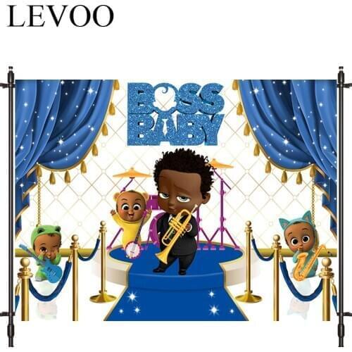 LEVOO Photography Background Boss Baby Birthday Curtain Band Welcome Fabric Custom Shoot Prop Background Photocall Photo Studio