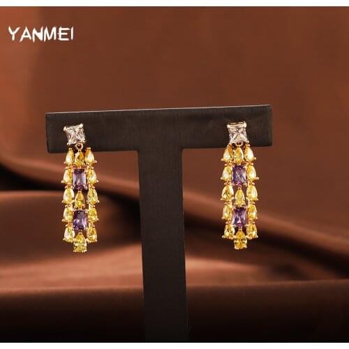 Fashion Long Water Drop Earrings for Women Elegant and Fashionable Dubai Jewelry Hollow Geometric Exquisite Wedding Earrings