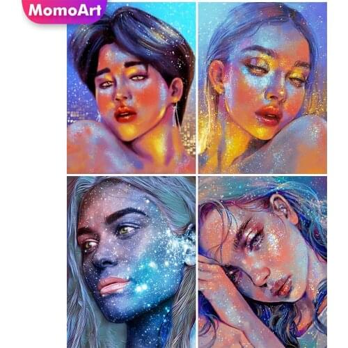 MomoArt Diamond Embroidery Woman Diamond Mosaic Portrait Full Square Drill Painting 5D DIY Cross Stitch Kits Decor For Home