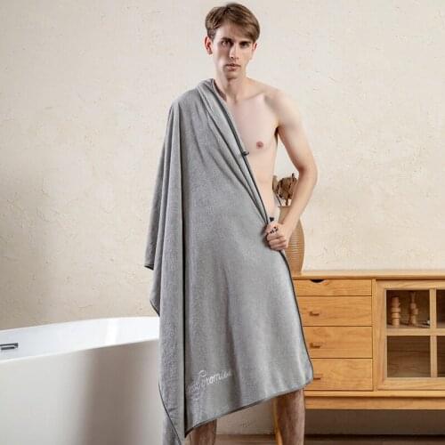 Mens Bath Towel Oversized Household Couple Can Wear Wrapping Towel than All Cotton Pure Cotton Absorbent Quick-Drying Lint Free