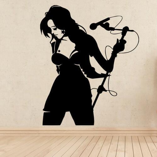 Girl Music Wall Vinyl Decals Singer Stars Wall Sticker for Kids Room Living Room Decor Murals Art Poster Home Decoration A290