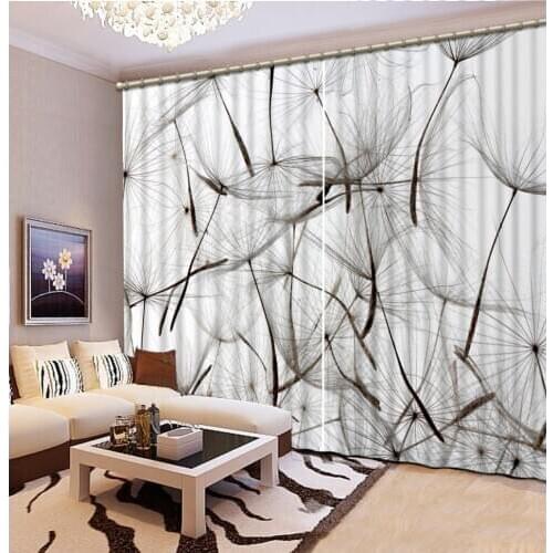 Narute scenery Modern Home Decoration Blackout 3D Curtain stereoscopic lifelike dandelion ccurtains