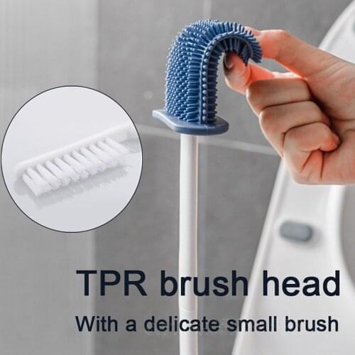 NEW Bathroom Toilet Brush With Holder Set Wall Hanging Products TPR Toilet Brush Silicone For Floor Cleaning Supplies Tools