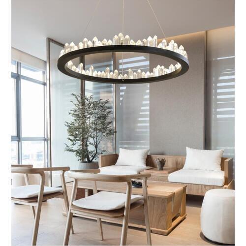 New American luxury chandelier model room restaurant bedroom study personality atmosphere luxury dining table crystal lamp