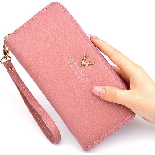 Luxury Long womens Purse PU Leather Credit Holders Lady bag Vintage Soft womens Wallet