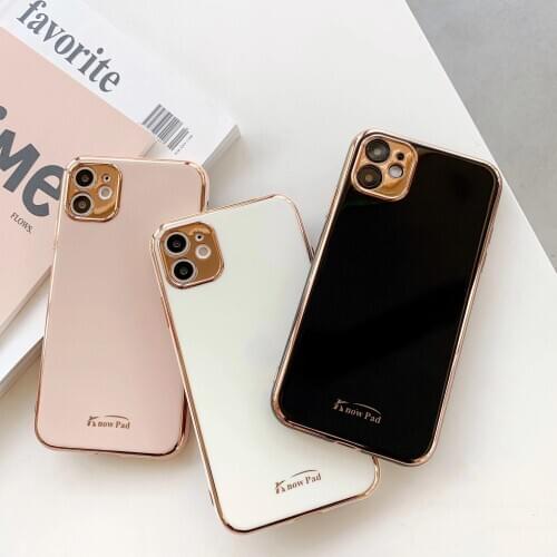 Luxury Gold Plated Electroplated Case For iPhone 11 12 Mini Pro Max 8 7 Plus XR XS MAX X Silicone Camera Lens Protection Cover