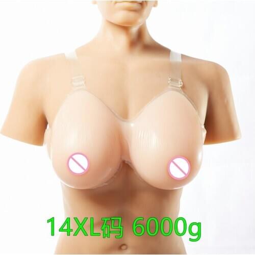 Silicone Fake False Breast crossdresser silicone breast form silicone breast chest prosthesis 6000g (JJ/K)Cup Free shipping