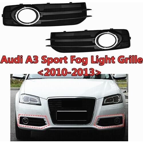 Car Styling Front Lower Bumper Grills ABS Fog Lamp Frame Coverfog Light Grille For Audi- A3 Sport S3 S-line 2010 2011 2012 2013