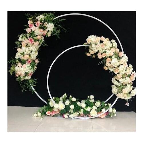 Double circle wedding arch metal round Outdoor wedding backdrop arch stand double ring Christmas decorations for home