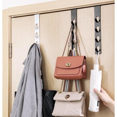 Vertical 4 Hooks For Clothes Hooks Iron Wall Shelf Room Organizer Clothes Racks Hat Hanger Household Items Organization