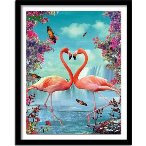 Diamond Embroidery Animals Diamond Cross Stitch Bird Diamond Painting Full Square Flamingos Rhinestone Unfinished