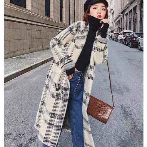 Synthetic Mink Cashmere Sweater Cardigan Women Winter Lattice Coat Knitted Long Cardigan Thick Plus Size Fluffy Sweaters coat
