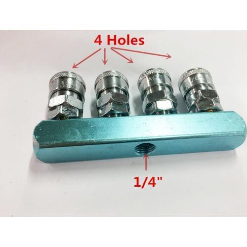 1/4" bsp Pneumatic Aluminum Air Fitting Multi Connector Manifold Air Compressor Hose Quick Coupler Plug Socket +fittings SP20