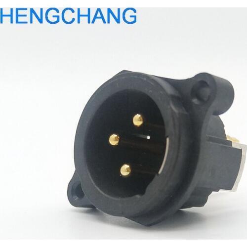10pcs/lot straight XLR PCB Socket 3Pin XLR Male Socket Panel Mount Chassis 3 Pole Male XLR Connector Adapter