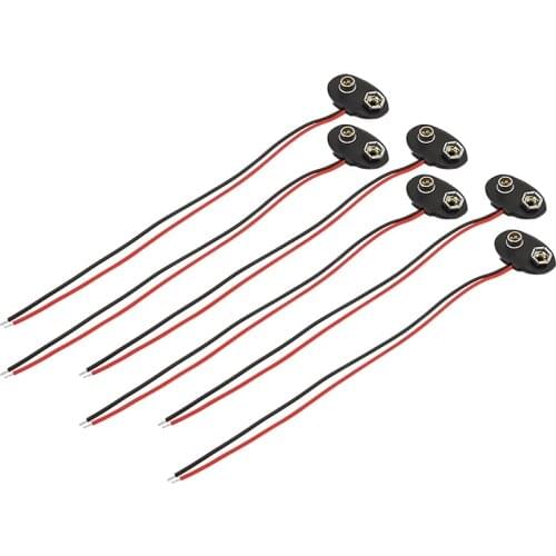 10Pcs 9V Battery Snap Connector T-type Battery Snap Clip Holder Wire Length 15CM