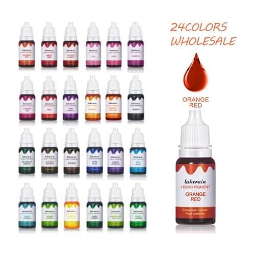 24Color/Set DIY Rendering Liquid Pigment for Lip Gloss DIY Lipgloss Base Epoxy Slime Candle Soap Making Wholesale DIY Tools