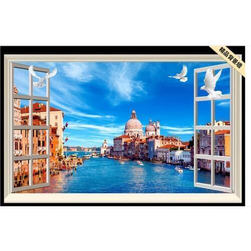 3d photo wallpaper 3d murals wallpaper custom Mediterranean mural Window Dream HD Mediterranean Scenery wallpaper 3D TV Wall