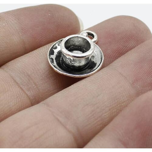 6pcs vintage zinc alloy jewelry accessories pendant coffee cup pendant pendant DIY handmade jewelry making accessories