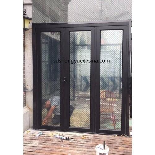 Customized Aluminium folding glass door folding door soundproof folding and cheap lowes glass interior folding french doors